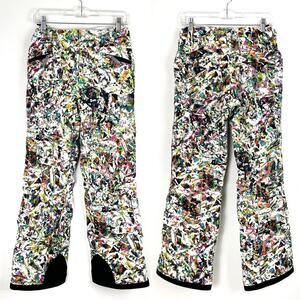 Spyder Thinsulate Ski Pants Snowbaord Slopes Colorful Splatter Girls 18